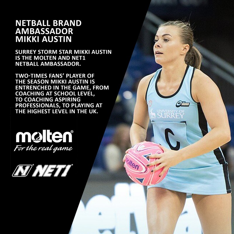 Molten Striker Netball Club and Match Level, Pink/Blue, size 5