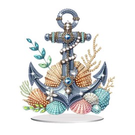Diamond Art Kits for Adults, DIY Diamond Desktop Ornament Anchor, Crystal Diamond Painting Kits Tabletop Ornaments for Home Office Table Top Decor