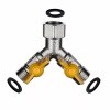 Unbranded 3-Way Brass Nickel Diverter G1/2" T Shape Adapter Valve