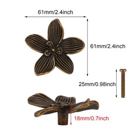 Bebochoi Pack of 4 Vintage Cabinet Handles, Drawer Knobs, Wardrobe Handle, Antique Flower Handles Made of Zinc Alloy, Creative Petal Kitchen Cabinet Handle for Cupboards, Drawers & Dressers