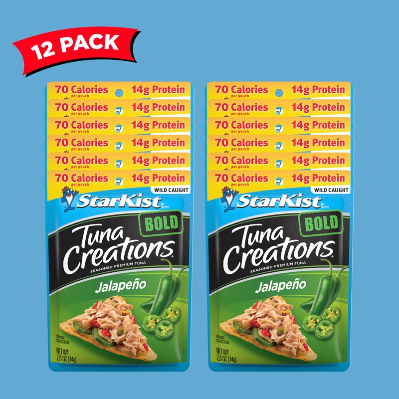 StarKist Tuna Creations BOLD Jalapeño, 2.6 oz Pouch (12 Pack)