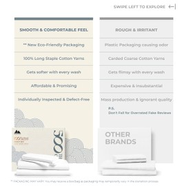 Mayfair Linen California King Sheets - 500 Thread Count 100% Cotton Sheets California King, 4 PC Cal King Sheets Set, Extra Soft, Cooling Bed Sheets, Deep Pocket California King Sheet Set (White)