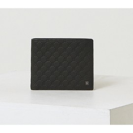 Hazzys (광주신세계)블랙 로고패턴 소가죽 반지갑HJWA2F831BK (Shinsegae Gwangju) Black Logo Pattern Cowhide Wallet HJWA2F831BK