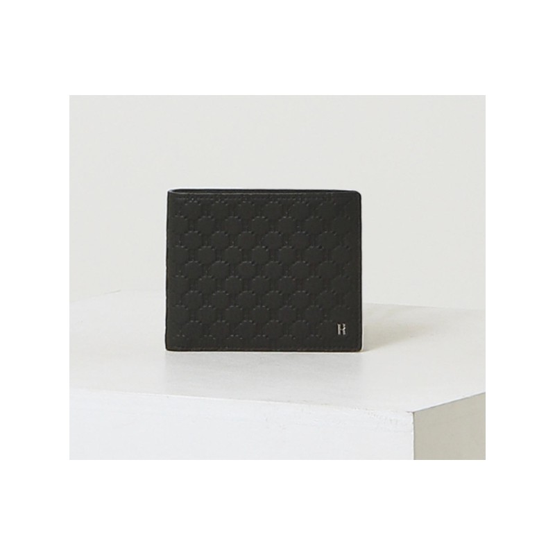 Hazzys (광주신세계)블랙 로고패턴 소가죽 반지갑HJWA2F831BK (Shinsegae Gwangju) Black Logo Pattern