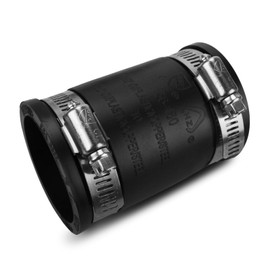 Flexible PVC Pipe Coupling with Rubber Hose Clamps for Flex Coupling1-1/2 Inch Nominal Pipe Drain Repair, Dust Hose,Plumbing Connection,Cast Iron,Plastic Pipe Upgrade, PVC Condensate Pipe Coupling