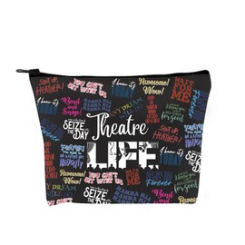 Theatre Life Gift Theatre Life Makeup Bag Drama Actor Actress Stage Performer Musical Artist Gift Zipper Pouch Gift for Theatre Lovers (Theatre Life Bag CA)
