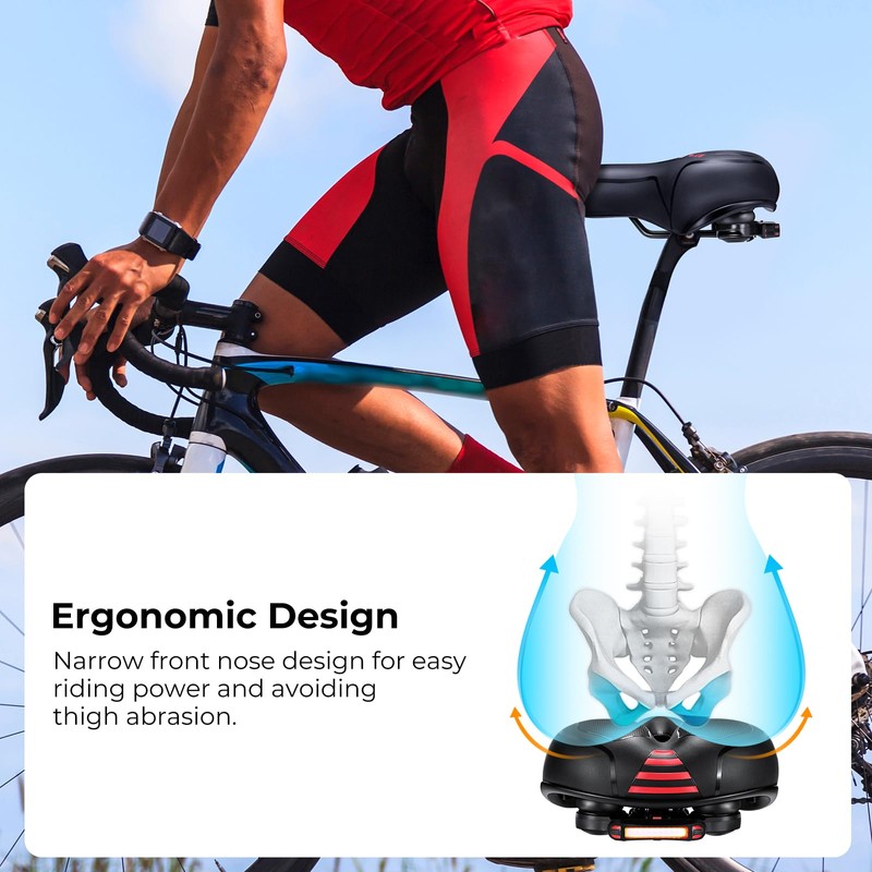 YOUNGDO Ultra Comfortable Bike Saddle, Ergonomic Design, Hollow Design, Double