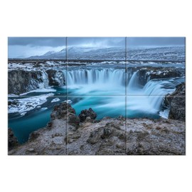 JBER Art Acoustic Panels, 6 Pack Self-Adhesive Large Wall Art Paintings for Wall Decoration, Sound Absorbing Panels for Living room (Iceland, 72"×48")