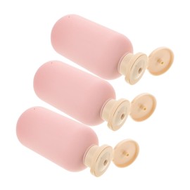 Gatuida 3pcs Pink Refillable Shampoo Conditioner Bottles Leakproof Travel Containers for Body Wash Lotion Liquid Storage Friendly Design Secure Flip Cap Each