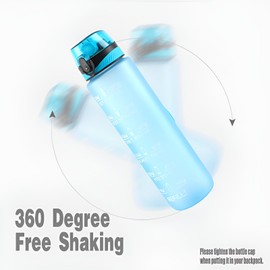 1L Water Bottle Motivational Drink Flask With Time Markings BPA Free Leak-Proof Drink Flask Ideal for Sport Gym