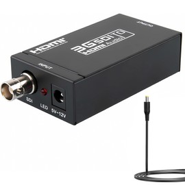 GRACETOP SDI to HDMI Converter, 1080P@50/60Hz SDI to HDMI Video Audio Adapter Supports SD-SDI HD-SDI and 3G-SDI Signal Formats, Used for HD Monitors or Projectors Home Cinema etc