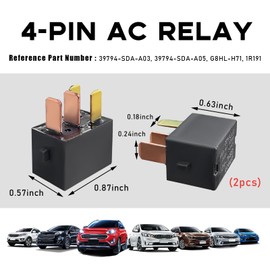 Suvnie 2 PCS Car AC Relay, G8HL-H71 AC and Starter Relays, Multiple Use Power Relays Assembly Relay Plug with 4 Pins for Accord, Civic, Odyssey, CR-V, CR-Z, Car Accessories