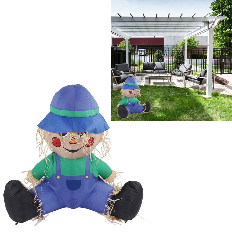 Inflatable Boy Decoration Built in LED Light Waterproof Harvest Scarecrow