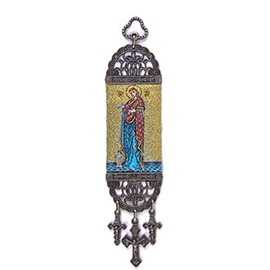 Jeannieparnell 437 - Religious Icon - Most Sacred Heart of Jesus Christ- Wall Hanging Tapestry Banner Art Decor - Christian Orthodox Catholic Cross - 22 x 5 cm