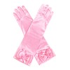 DreamHigh Kids Stretch Satin Long Finger Gloves for Flower Girl