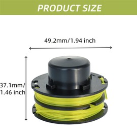 SopimusZ String Trimmer Spool Line&Cover and Spring Compatible with Ryobi RAC118 RLT3525S, 1.2mm x 8.4M Replacement Trimmer Spool (Spool *6+Cap*1+Spring*1)