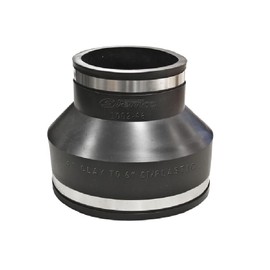 Fernco P1002-46 4" x 6" Flexible PVC Sewer Drain Pipe Coupling for Clay to Cast Iron, Plastic or Steel Plumbing Waste Connections