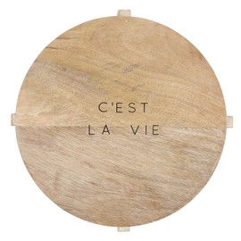 Santa Barbara Design Studio Table Sugar Mango Wood Cheese Board, 11" Diameter, C'est La Vie