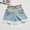 Maternity Denim Shorts Thin Soft Breathable Drawstring Fashionable Pregnancy Support