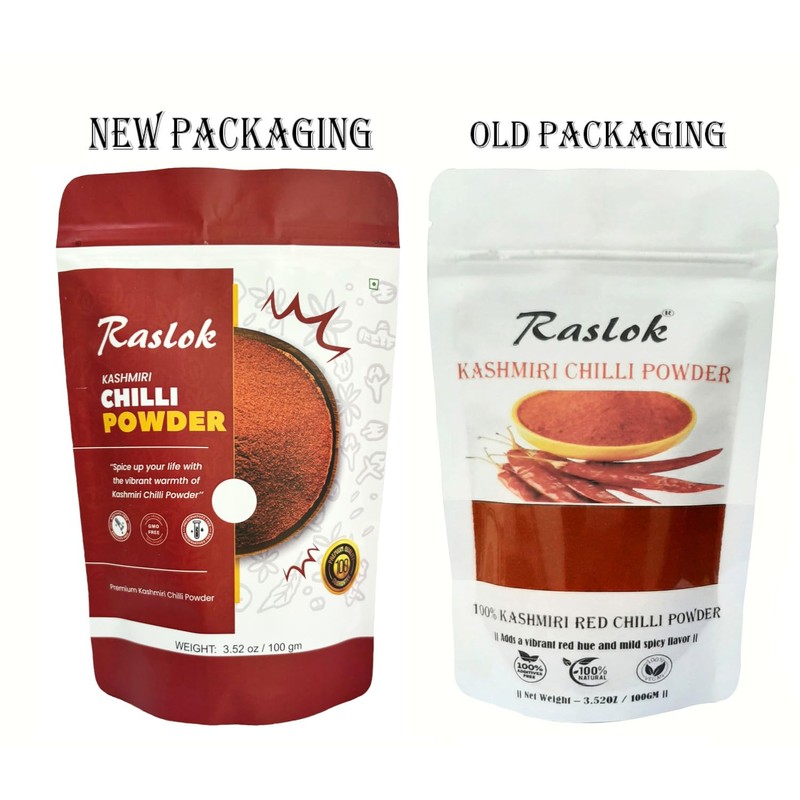 Raslok 100% Pure Kashmiri Chilli Powder 100gm - 3.52oz (Deggi
