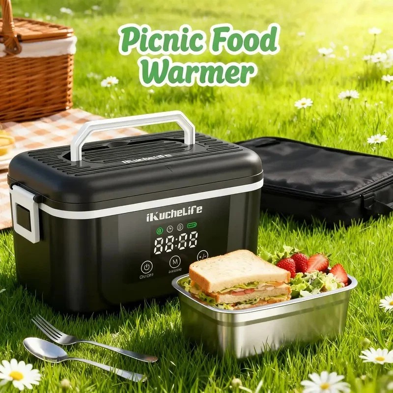 Adult Wireless Electric Heating Lunch Box, 18000mAh Rechargeable Timer For