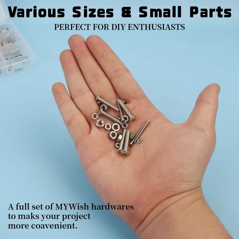 480pcs M2 M3 M4 304 Stainless Steel Metric Screws Assortment