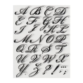 Capital 26 Alphabet Clear Stamps Silicone Stamp Cards with Sentiments, 26 Alphabet Letters Transparent Seal Stamps for Holiday Card Making Decoration and DIY Scrapbooking Album DIY Crafts