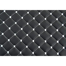 2 Door Panels Eco Leather Black with White Stitching Mats + Centre Board for Actros MP4 Trucks