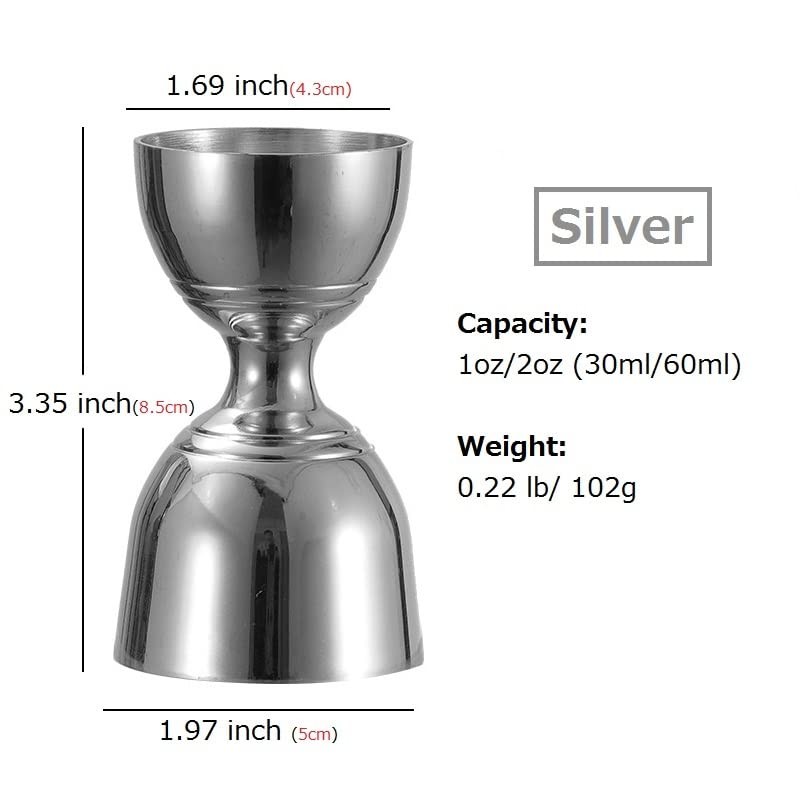 Premium Cocktail Jigger 2oz/1oz, Stainless Steel Bell Jigger for Bartending,Cocktail