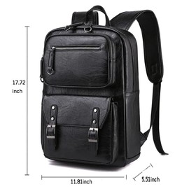 CHAO RAN Leather Backpack For Men Business Laptop Backpack Waterproof Travel College Backpack Daily Work Bags
