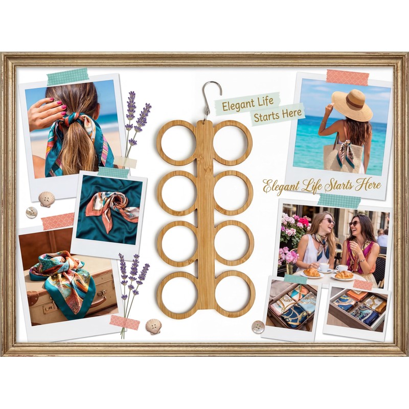 Scarf Hanger Holder Organizer Tank Top Hanger 8 Hook Space