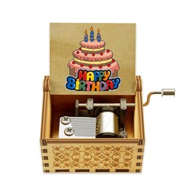 Yesnote Happy Birthday Music Box, Unique Wooden Gift for Wife Daughter Son Friend Birthday Melody Music Box Gift for Sister Boyfriend Girlfriend Play Happy Birthday to You