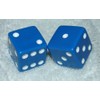 Large 3/4" Blue Opaque Dice Pair