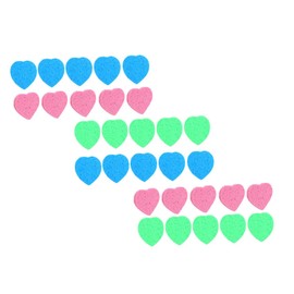 Healeved 30pcs Heart-shaped Face Cleaning Sponges Gentle Wood Pulp Cotton Face Wash Pads for Makeup Removal and Daily Cleansing for Skin Types Each Green