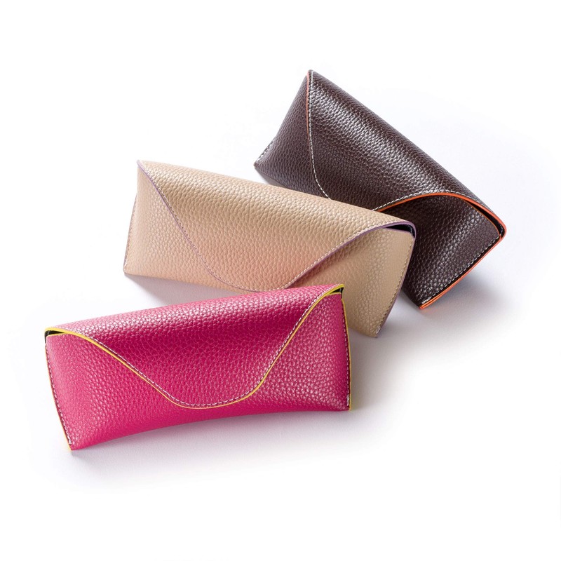 FEFI - Large Colourful Glasses Case - Sunglasses Case, raspberry