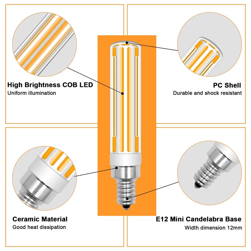 BROLSKUN E12 Candelabra Bulb 100 Watt Ceiling Fan Replacement Bulbs