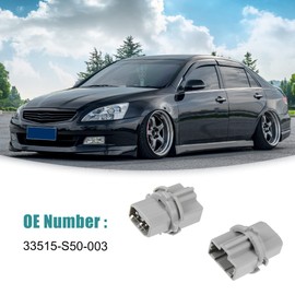 ACROPIX Turn Signal Lights Wire Harness Plug Holder Rear Tail Light Brake Lamp Socket Fit for Honda Accord - Pack of 2 Gray