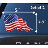Unbranded American Flag Waving Stickers Self Adhesive Car Window Set