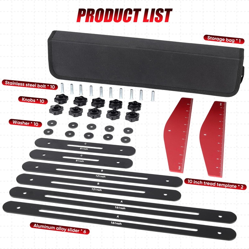 Stair Tread Template Tool - Solid Stair Tread Gauge, Stair