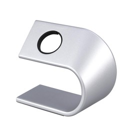 TEHAUX U Shaped Watch Stand Charging Dock Elegant Silver Cradle Holder for Smart Watch Sturdy Non Slip Base Portable Viewing Platform for All Models