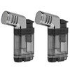 Palió Pistola Angled Double-Jet Flame Lighter (Black) Pack of 2