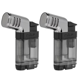 Palió Pistola Angled Double-Jet Flame Lighter (Black) Pack of 2