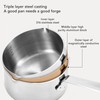 Stainless Steel Butter Warmer Flat Bottom Milk Pot with Double