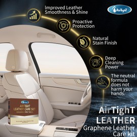 AirTighT Graphene Leather Cleaner and Conditioner Care Kit,Ultraviolet Protection Car Interior Seat Boot Shoe Cleaner Furniture Couch Conditioner, Safe of Leather
