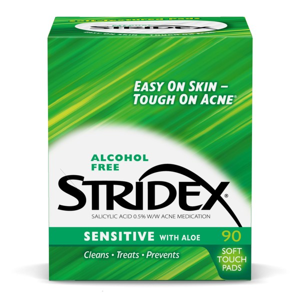 Stridex Medicated Pads Sensitive, 90-Count Boxes (Pack of 3)