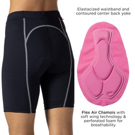 Terry Bella Bike Shorts Women Padded, Regular 8.5 Inch Silicone Leg Black Bike Shorts for Womens Cycling Shorts Mountain Bike - Black Gray, XX Large