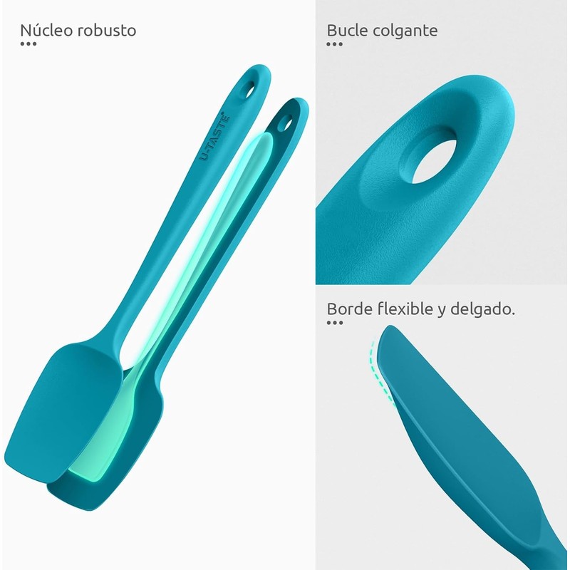 U-Taste - Juego de espátulas de silicona para cuchara, resistente