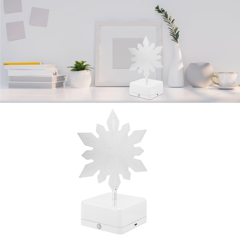 3D Metal Sheet Night Light Rotation Rechargeable Decoration 3D Night