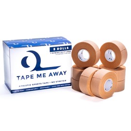 (8-Pack) Athletic Tape | Beige | Easy Tear | Strong | Medical Wrap | Support | Zinc Oxide | 1.0 inch x 33 ft