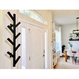 PREMIUM RACKS Coat Rack & Hat Rack - Modern Design - Wall Mounted - Stylish - (Black)
